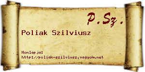 Poliak Szilviusz névjegykártya